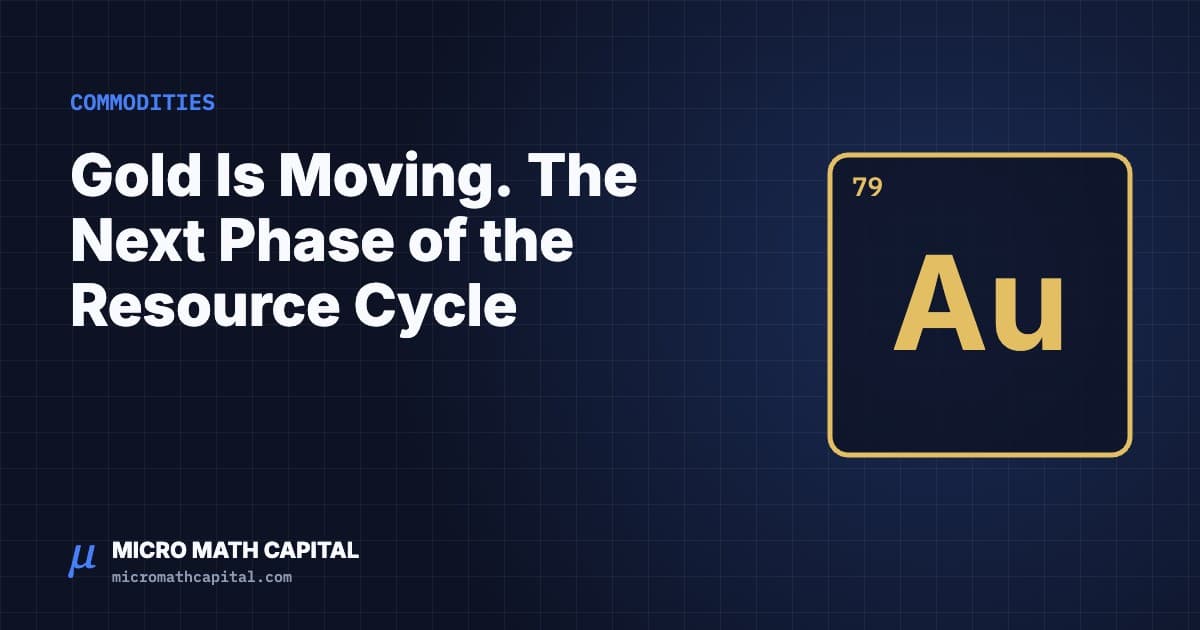 Micro Math Capital cover: Gold Is Moving. The Next Phase of the Resource Cycle