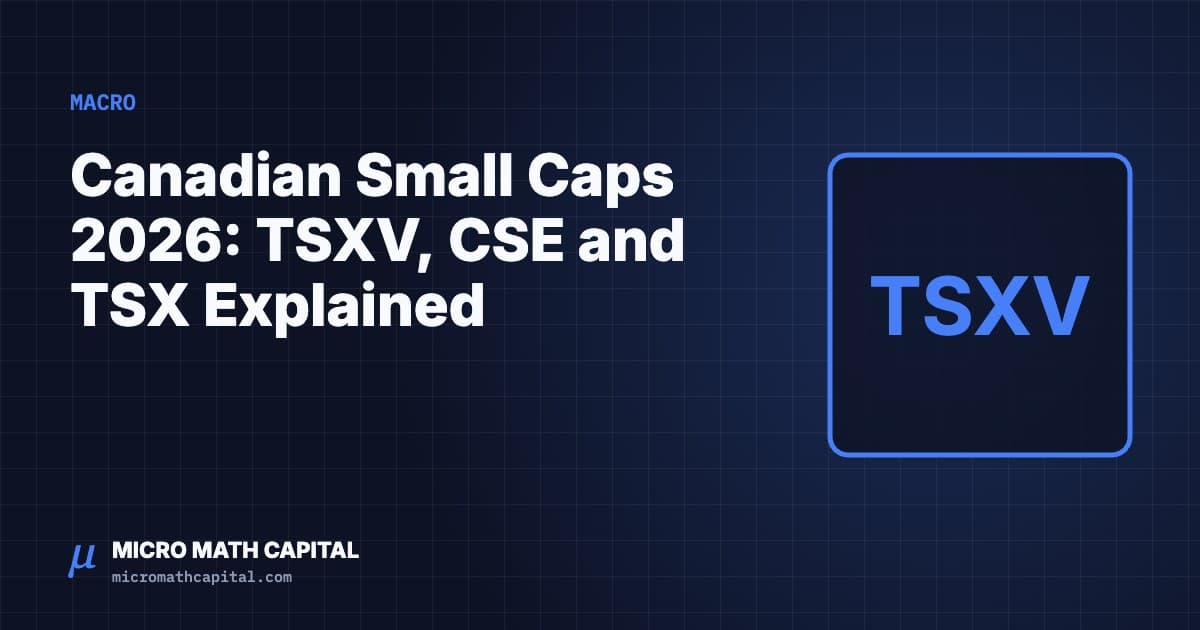 Micro Math Capital cover: Canadian Small Caps 2026: TSXV, CSE and TSX Explained