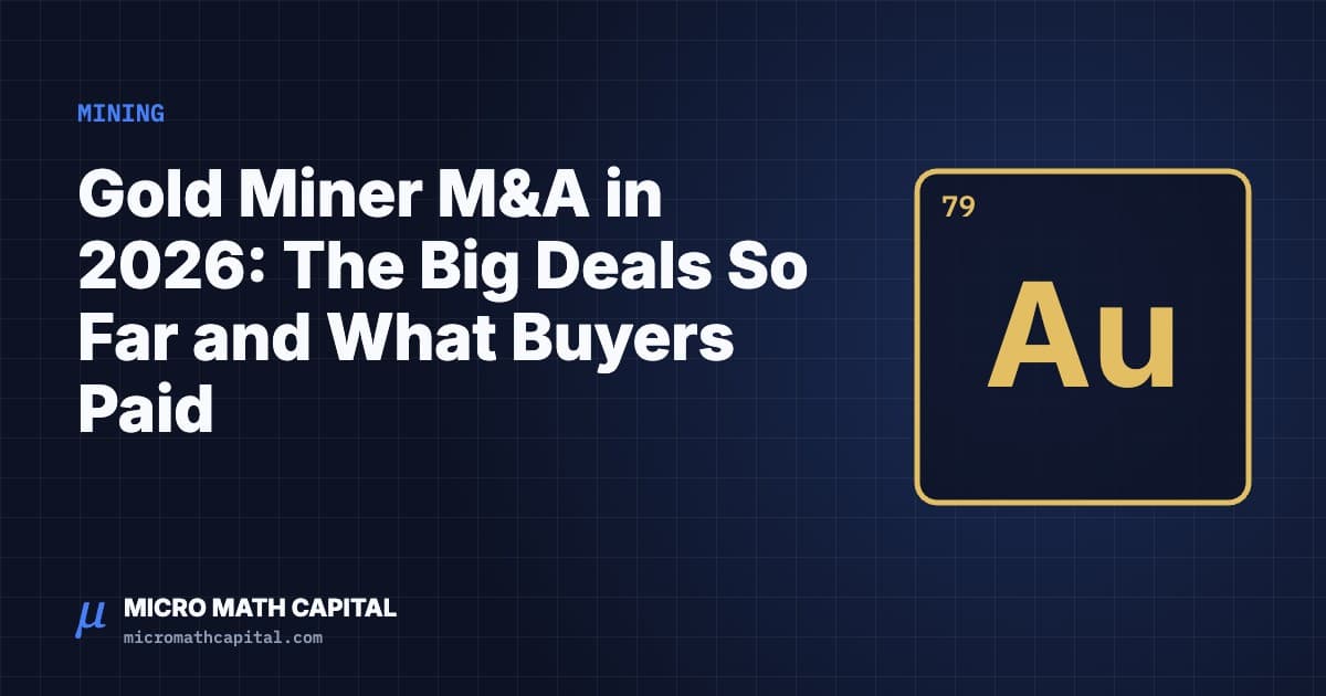 Gold Miner M&A in 2026: The Big Deals So Far and What Buyers Paid