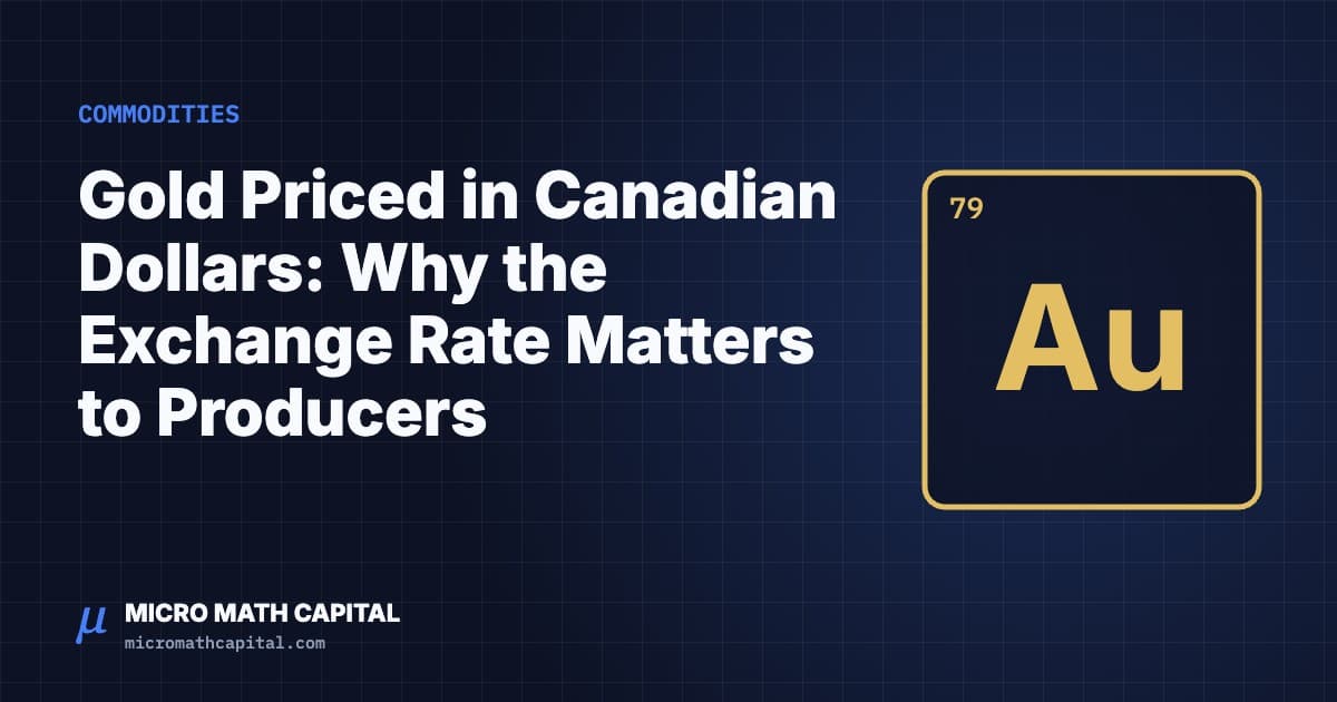 Gold Priced in Canadian Dollars: Why the Exchange Rate Matters to Producers
