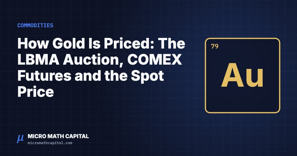 How Gold Is Priced: The LBMA Auction, COMEX Futures and the Spot Price