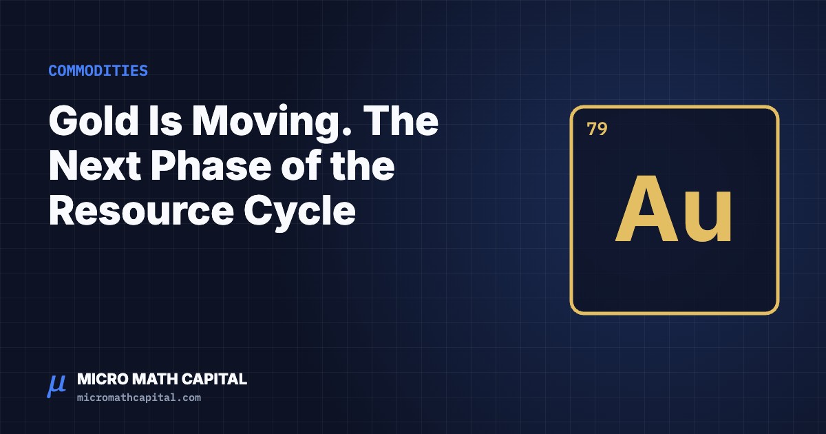 Micro Math Capital cover: Gold Is Moving. The Next Phase of the Resource Cycle