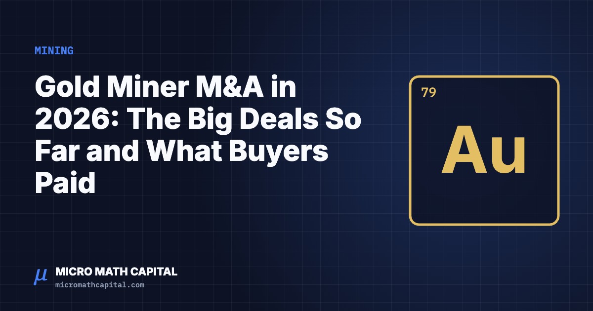 Gold Miner M&A in 2026: The Big Deals So Far and What Buyers Paid