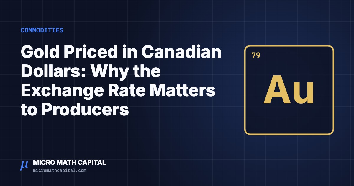 Gold Priced in Canadian Dollars: Why the Exchange Rate Matters to Producers
