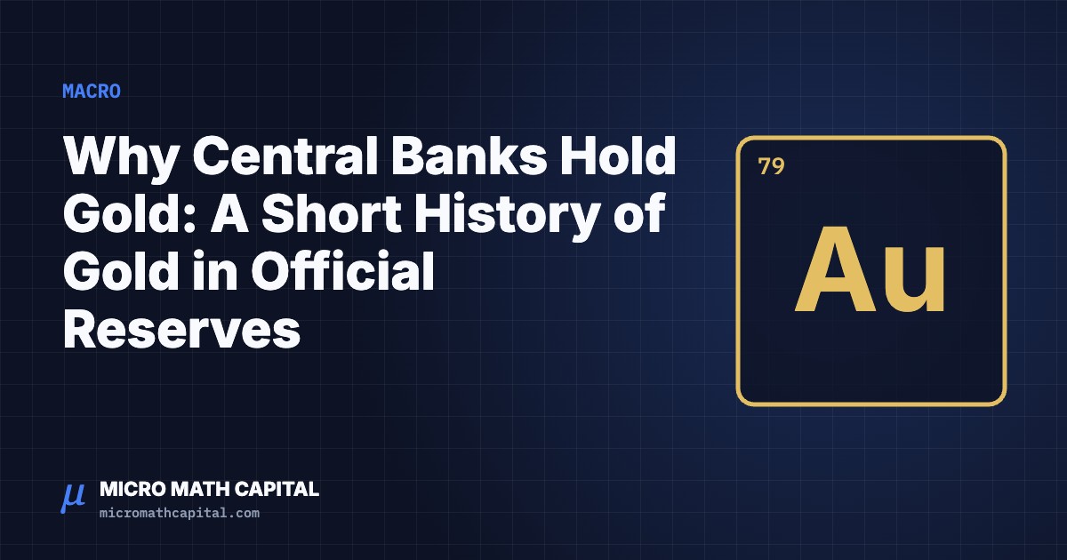 Micro Math Capital cover: Why Central Banks Hold Gold: A Short History of Gold in Official Reserves